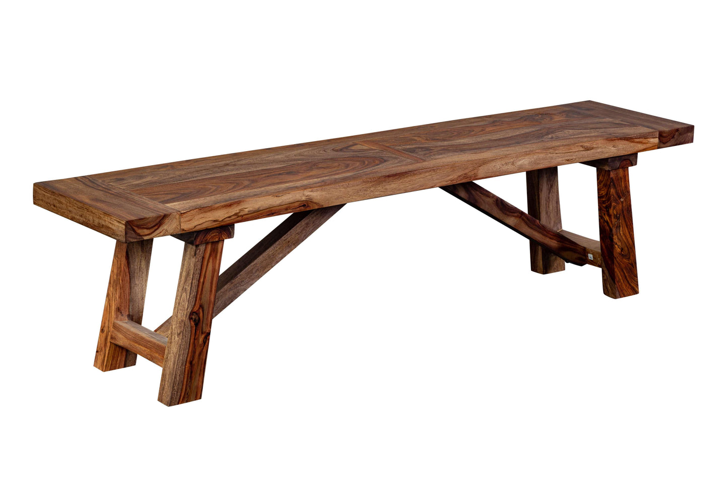 Porter Designs -  Kalispell Solid Sheesham Wood Dining Bench, Natural - 07-116-01-PDU115H veiw 4