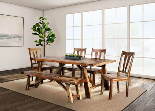 Porter Designs -  Kalispell Solid Sheesham Wood Dining Table, Natural - 07-116-01-PDU116 veiw 2