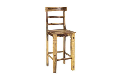 Porter Designs - Taos Solid Sheesham Wood Ladderback 30" Bar Height Bar Stool, Natural - 07-196-24-1114 veiw 1