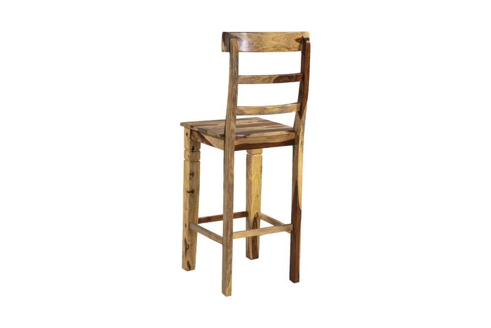 Porter Designs - Taos Solid Sheesham Wood Ladderback 30" Bar Height Bar Stool, Natural - 07-196-24-1114 veiw 3