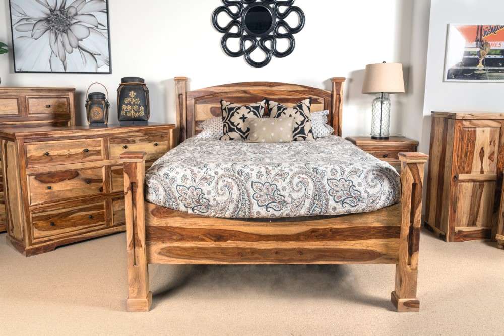 Porter Designs -  Taos Solid Sheesham Wood King Bed, Natural - 04-196-17-9046N-KIT veiw 6