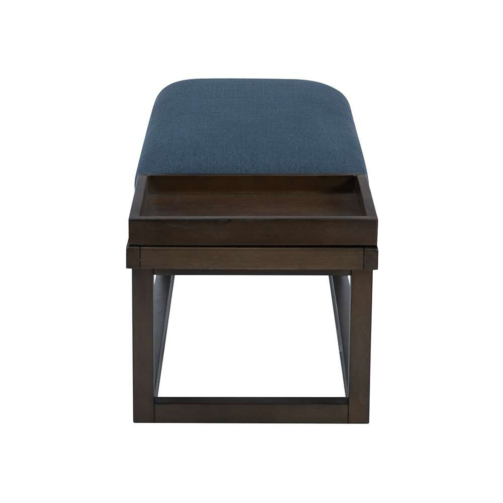 Powell Company - Georgia Bench With Tray Brown/Navy - D1512LS23BRN veiw 3
