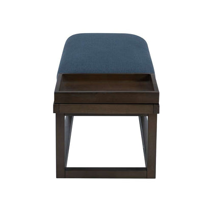 Powell Company - Georgia Bench With Tray Brown/Navy - D1512LS23BRN veiw 3