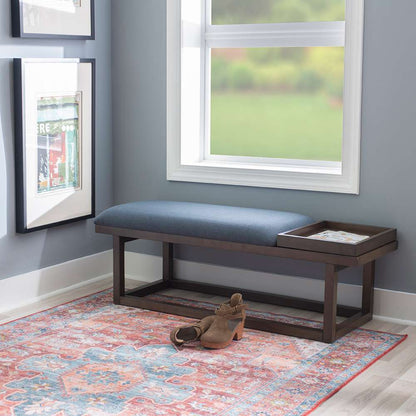 Powell Company - Georgia Bench With Tray Brown/Navy - D1512LS23BRN veiw 6