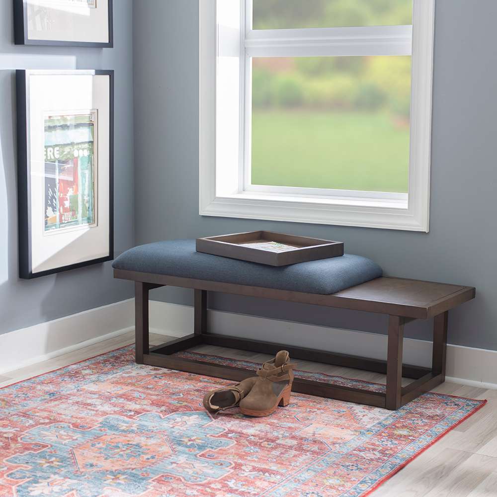 Powell Company - Georgia Bench With Tray Brown/Navy - D1512LS23BRN veiw 7