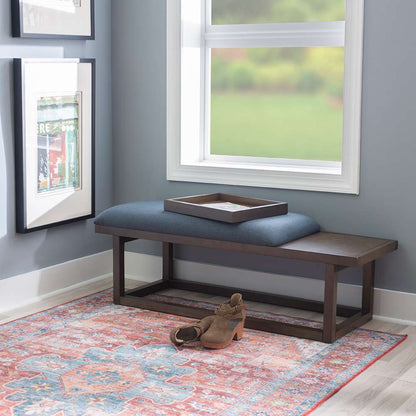 Powell Company - Georgia Bench With Tray Brown/Navy - D1512LS23BRN veiw 7