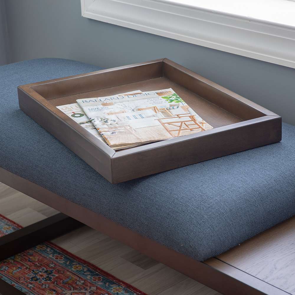 Powell Company - Georgia Bench With Tray Brown/Navy - D1512LS23BRN veiw 8