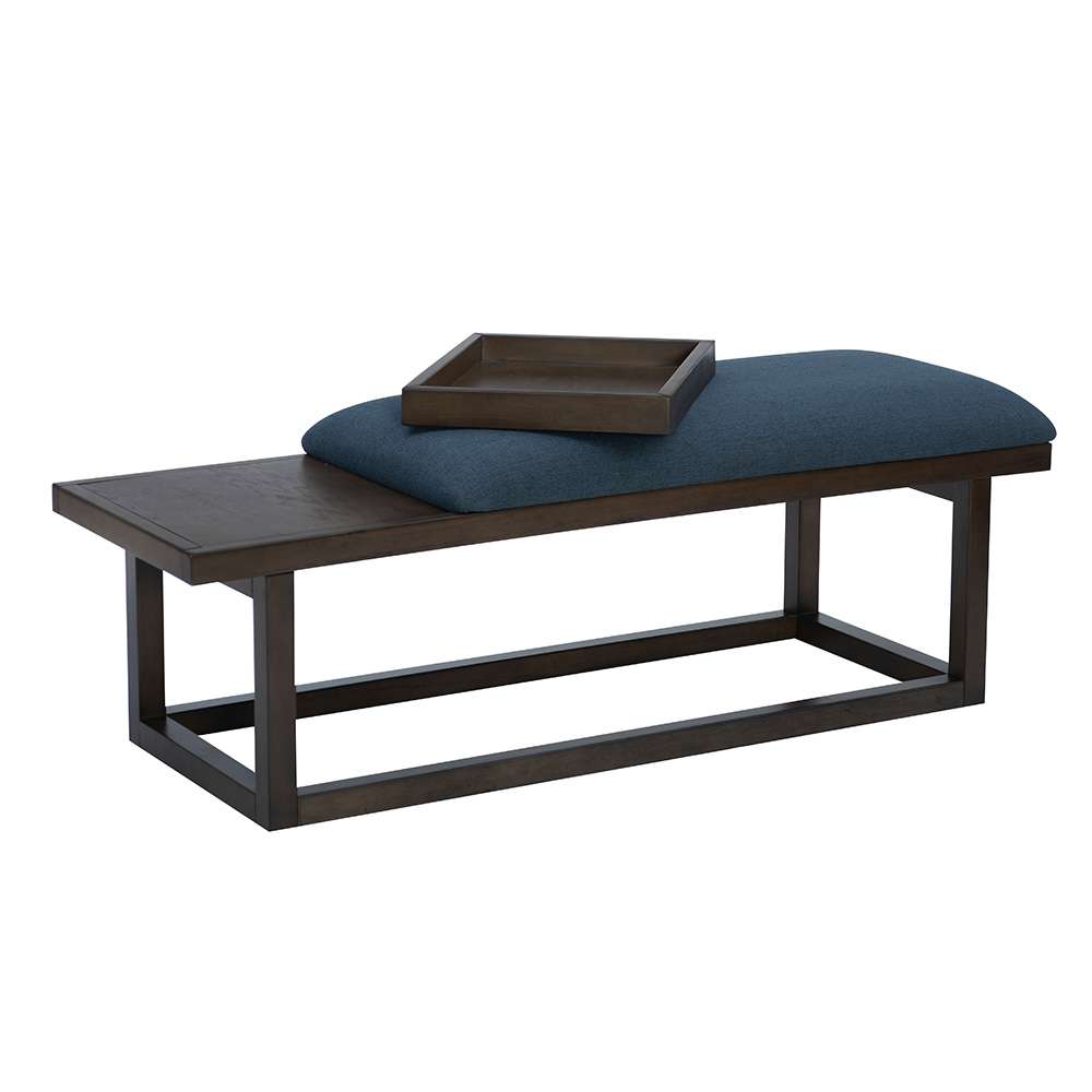 Powell Company - Georgia Bench With Tray Brown/Navy - D1512LS23BRN veiw 9