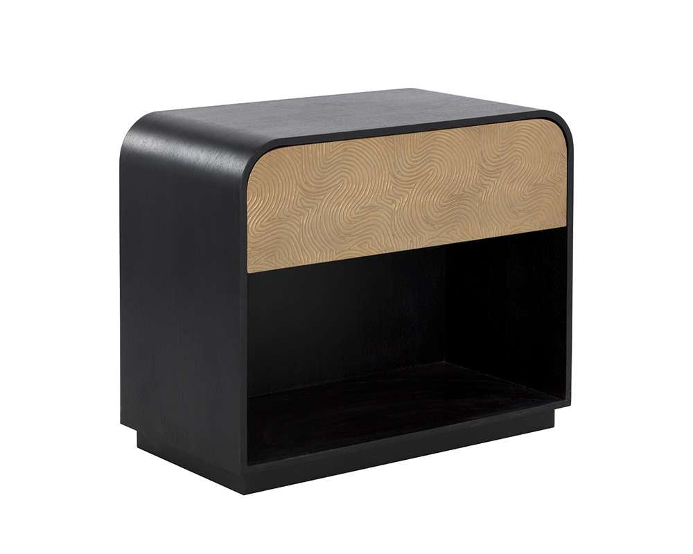 Sunpan - Algarve Nightstand - Black / Champagne Gold - 111016 veiw 2