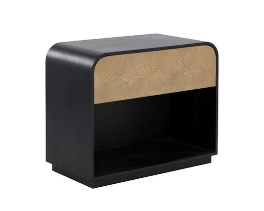 Sunpan - Algarve Nightstand - Black / Champagne Gold - 111016 veiw 2
