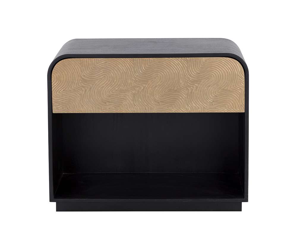 Sunpan - Algarve Nightstand - Black / Champagne Gold - 111016 veiw 3