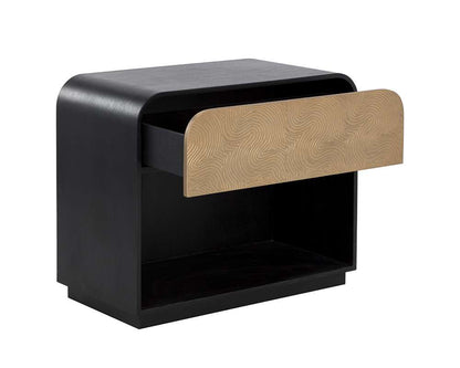 Sunpan - Algarve Nightstand - Black / Champagne Gold - 111016 view 4