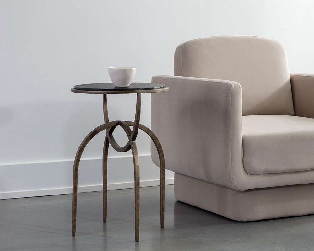 Sunpan - Alicent End Table - Black Marble - 110190 veiw 5