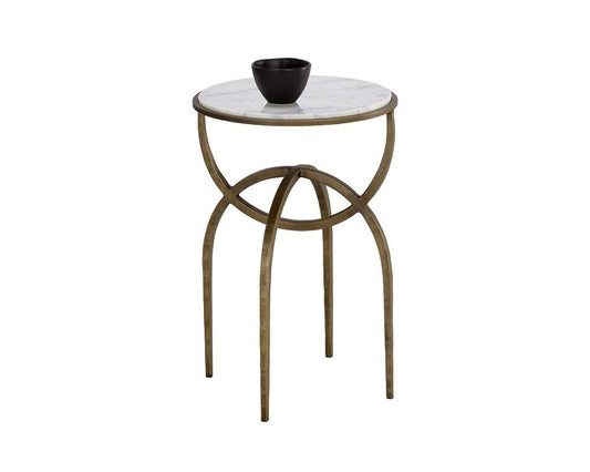 Sunpan - Alicent End Table - White Marble - 110188 veiw 1