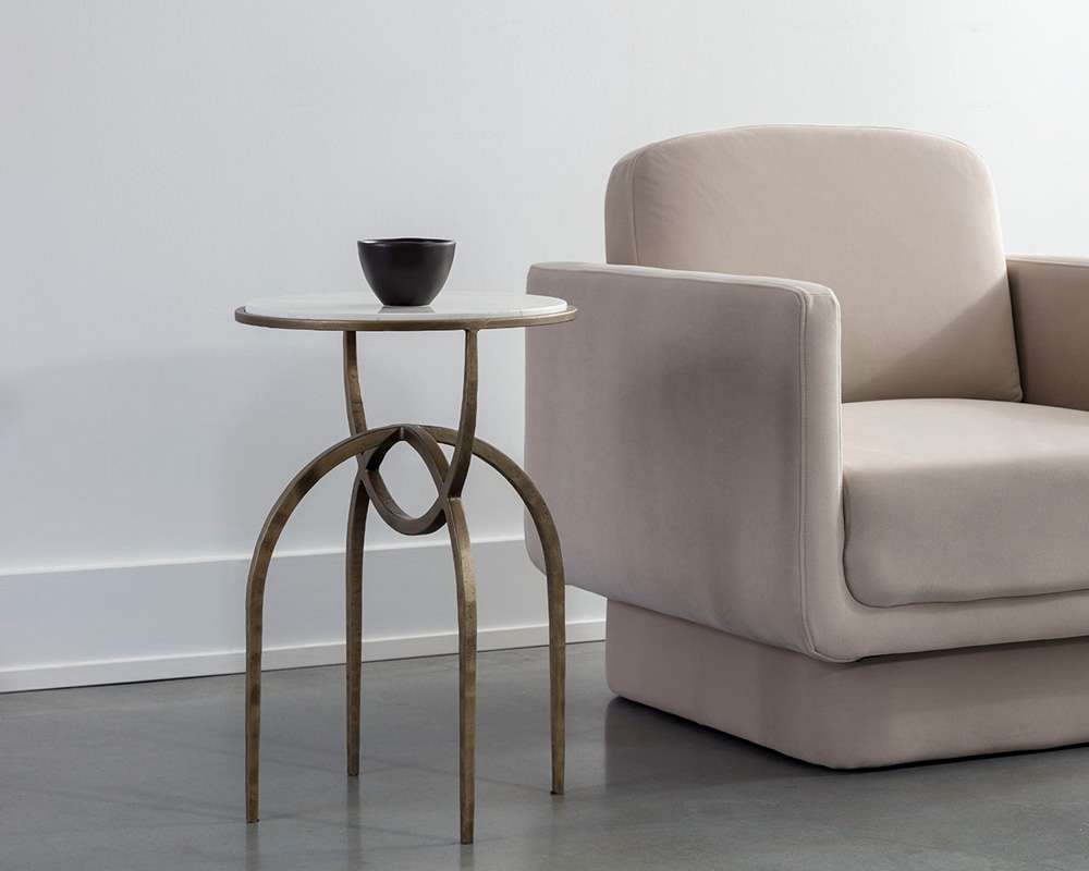Sunpan - Alicent End Table - White Marble - 110188 veiw 5