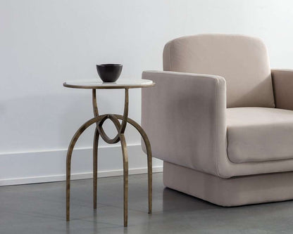 Sunpan - Alicent End Table - White Marble - 110188 veiw 5