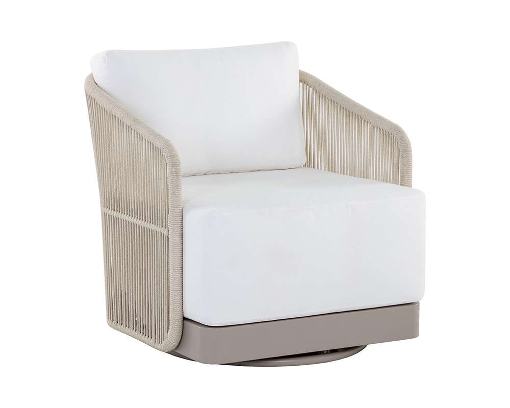 Sunpan - Allariz Swivel Armchair - Greige - Stinson White - 109650 veiw 1