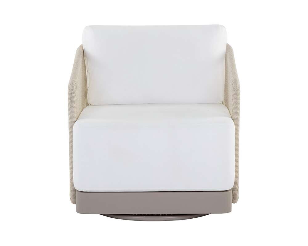 Sunpan - Allariz Swivel Armchair - Greige - Stinson White - 109650 veiw 2