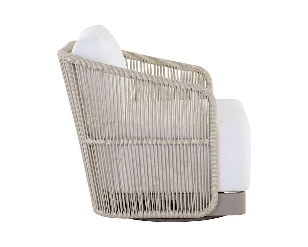 Sunpan - Allariz Swivel Armchair - Greige - Stinson White - 109650 veiw 3