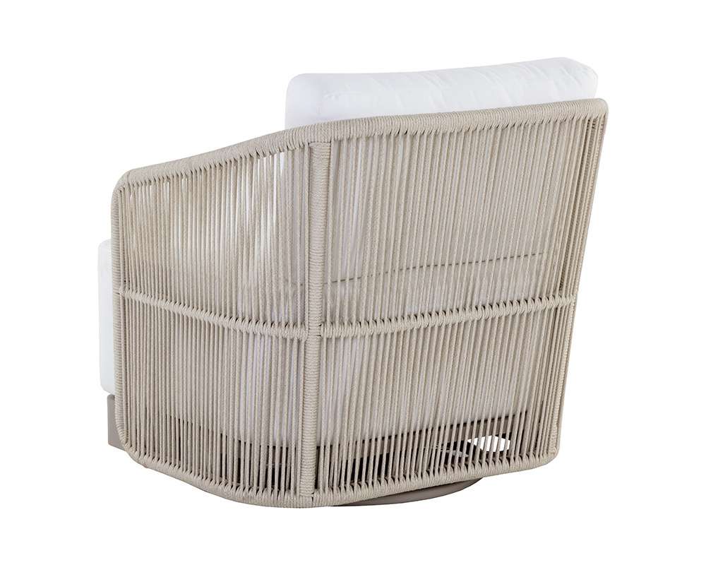 Sunpan - Allariz Swivel Armchair - Greige - Stinson White - 109650 veiw 4