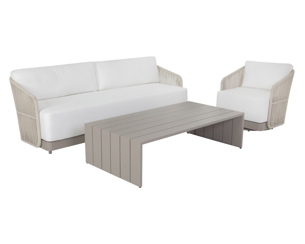 Sunpan - Allariz Swivel Armchair - Greige - Stinson White - 109650 view 7