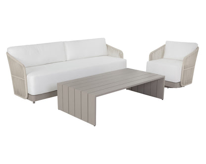 Sunpan - Allariz Swivel Armchair - Greige - Stinson White - 109650 view 7