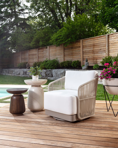Sunpan - Allariz Swivel Armchair - Greige - Stinson White - 109650 view 9