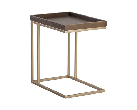 Sunpan - Artezia Arden C-Shaped End Table - Gold - Raw Umber - 105235 veiw 2
