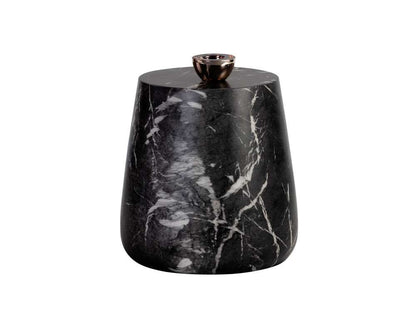 Sunpan - Solterra Aries Side Table - Marble Look - Black - 106403 veiw 1