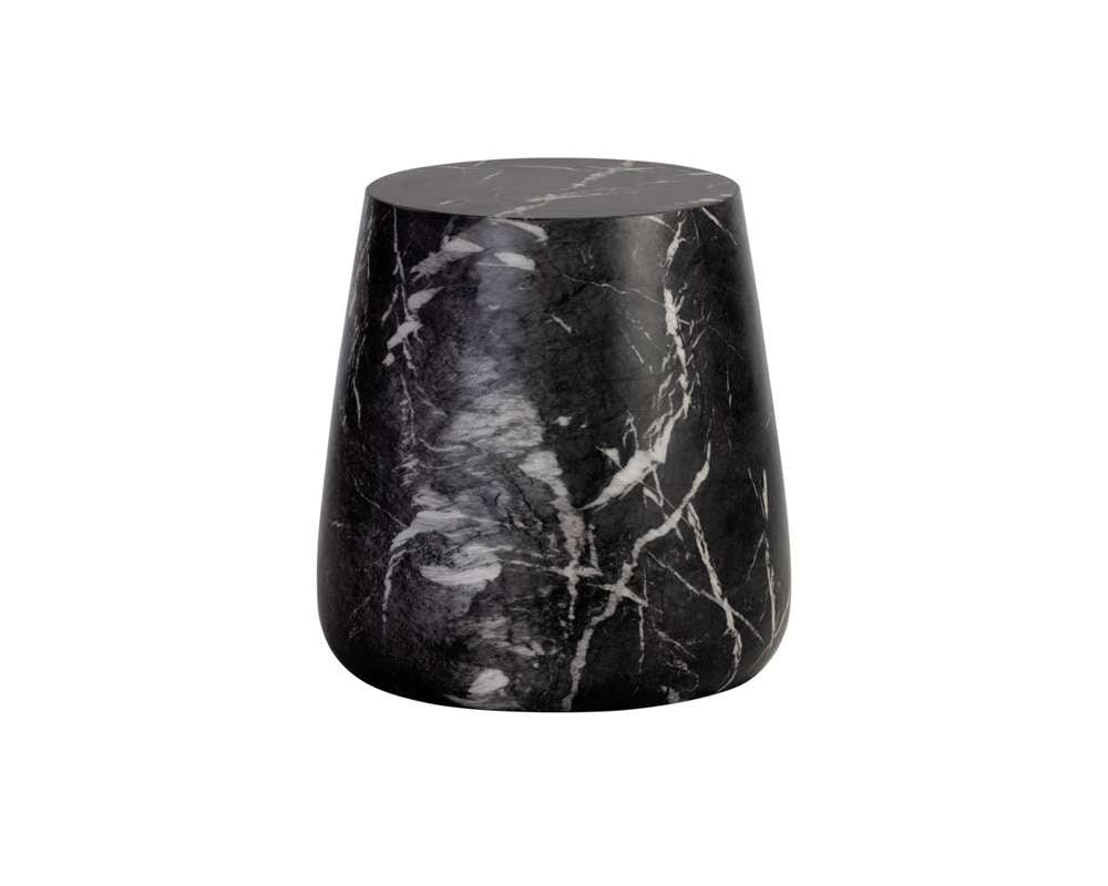 Sunpan - Solterra Aries Side Table - Marble Look - Black - 106403 veiw 2