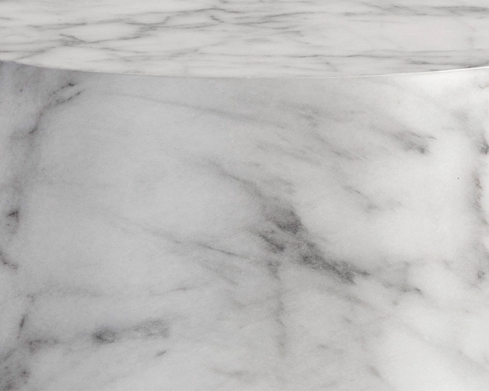 Sunpan - Solterra Aries Side Table - Marble Look - White - 106402 view 3