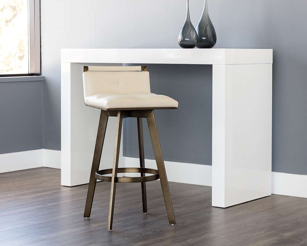 Sunpan - Ikon Arizona Swivel Barstool - Castillo Cream - 104788 veiw 4