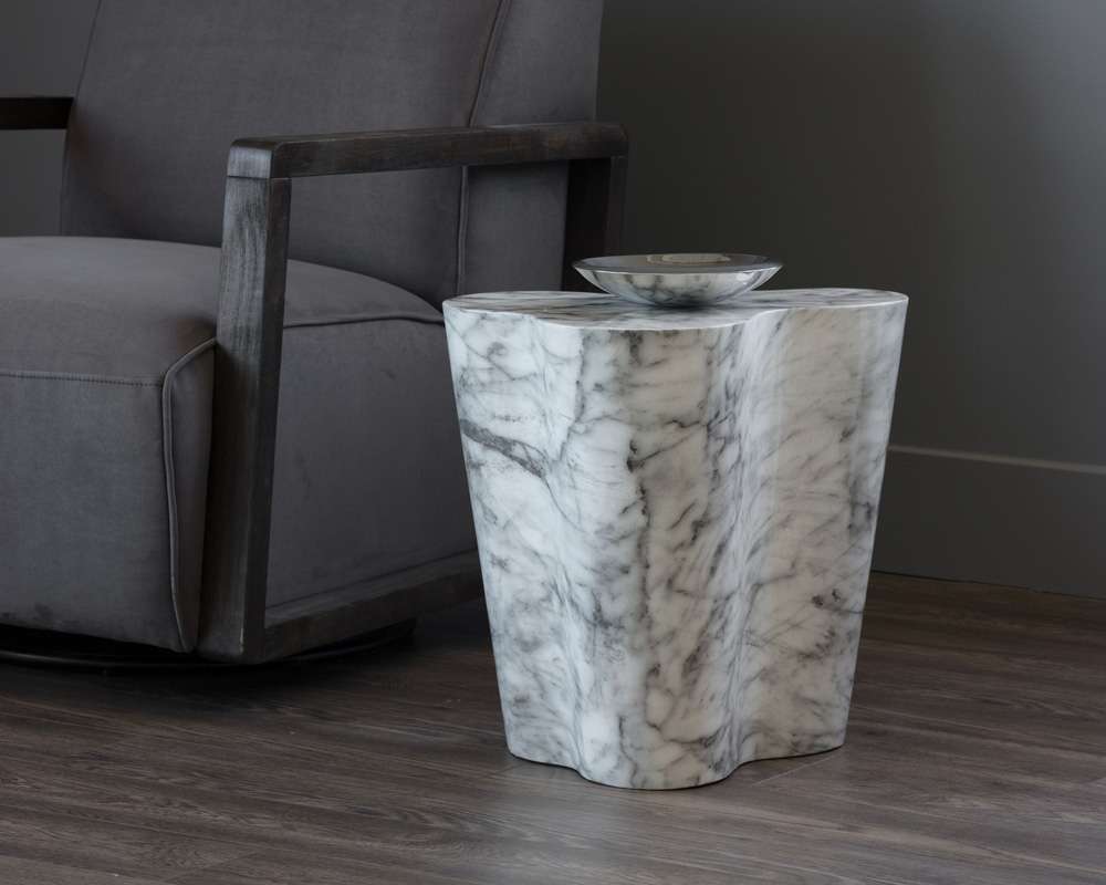 Sunpan - MIXT Ava End Table - Small - Marble Look - 103310 veiw 6