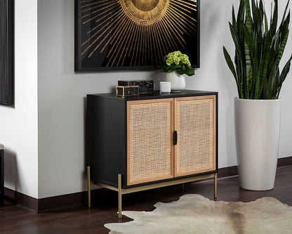 Sunpan - Artezia Avida Sideboard - Small - Gold - Black/Natural - 106836 veiw 4