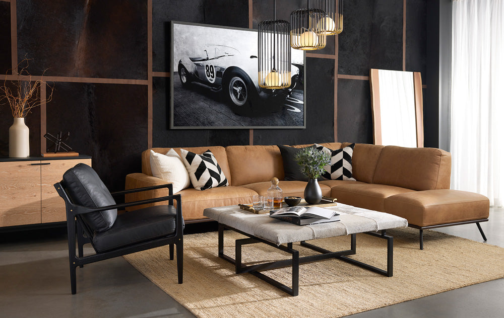 Sunpan - Brandi Sofa Chaise - Raf - Camel Leather - 109021 view 8