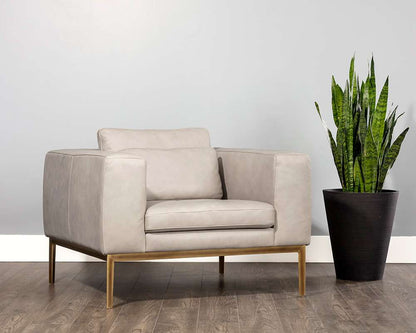 Sunpan - Irongate Burr Armchair - Bali Bone Leather - 106597 veiw 5