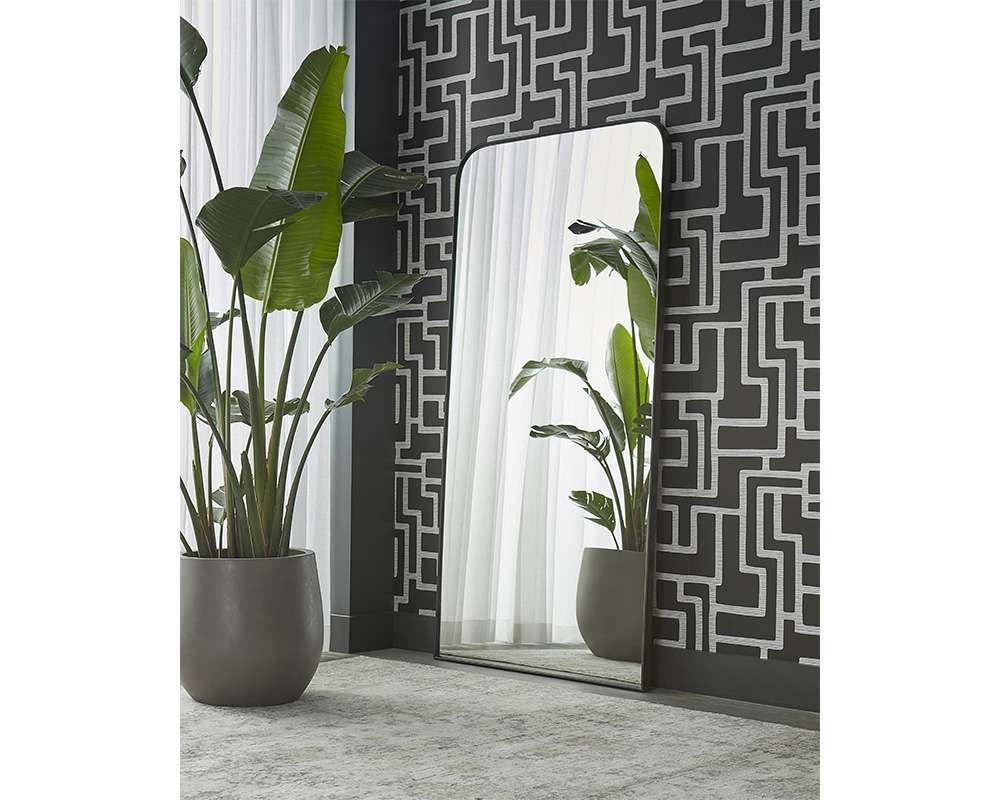 Sunpan - Calabasas Floor Mirror - Black - 106741 veiw 3