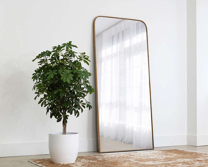 Sunpan - Calabasas Floor Mirror - Brass - 106554 veiw 3