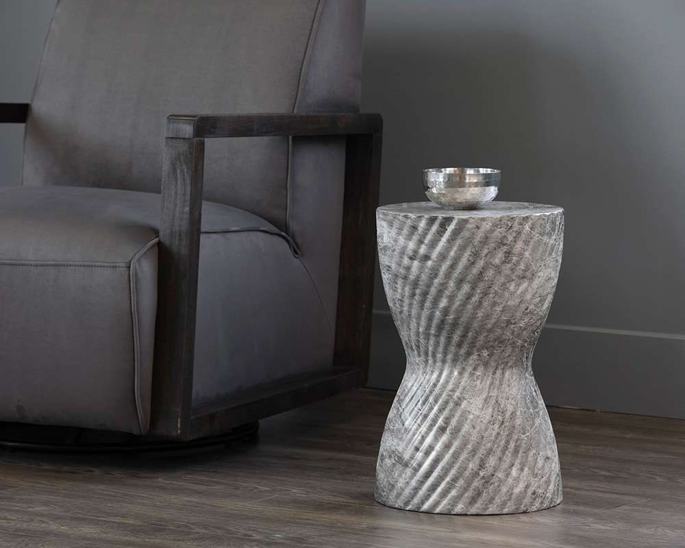 Sunpan - MIXT Cara End Table - Marble Look - Grey - 106775 veiw 4