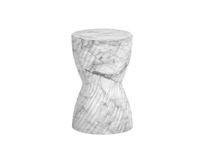 Sunpan - MIXT Cara End Table - Marble Look - White - 106774 veiw 2