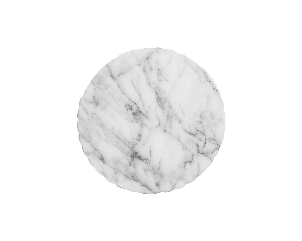 Sunpan - MIXT Cara End Table - Marble Look - White - 106774 veiw 3