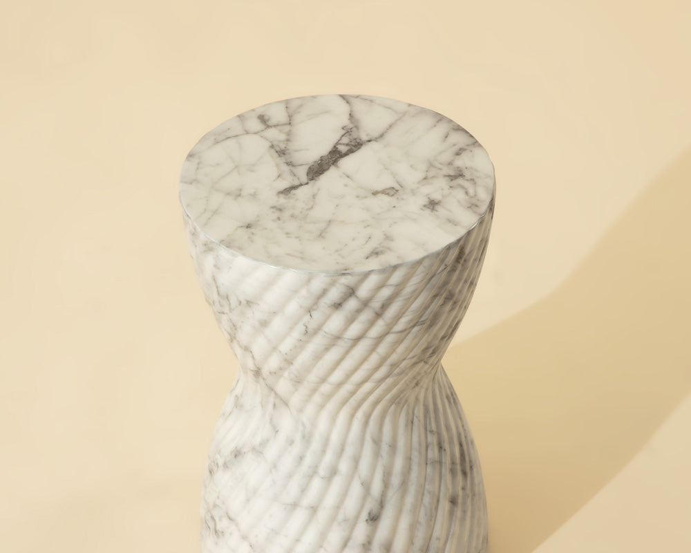Sunpan - MIXT Cara End Table - Marble Look - White - 106774 view 5