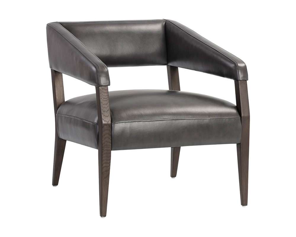 Sunpan - Westport Carlyle Lounge Chair - Brentwood Charcoal Leather - 110530 veiw 1