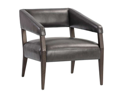 Sunpan - Westport Carlyle Lounge Chair - Brentwood Charcoal Leather - 110530 veiw 1
