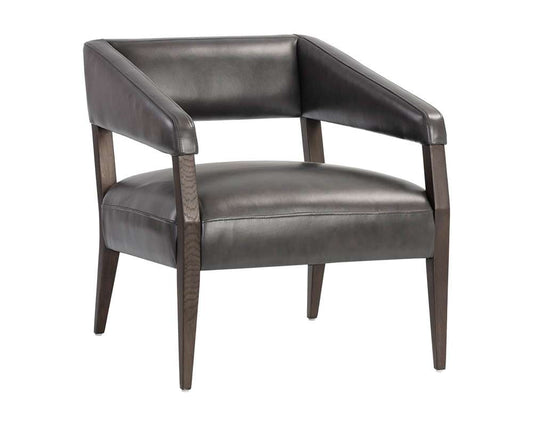 Sunpan - Westport Carlyle Lounge Chair - Brentwood Charcoal Leather - 110530 veiw 1