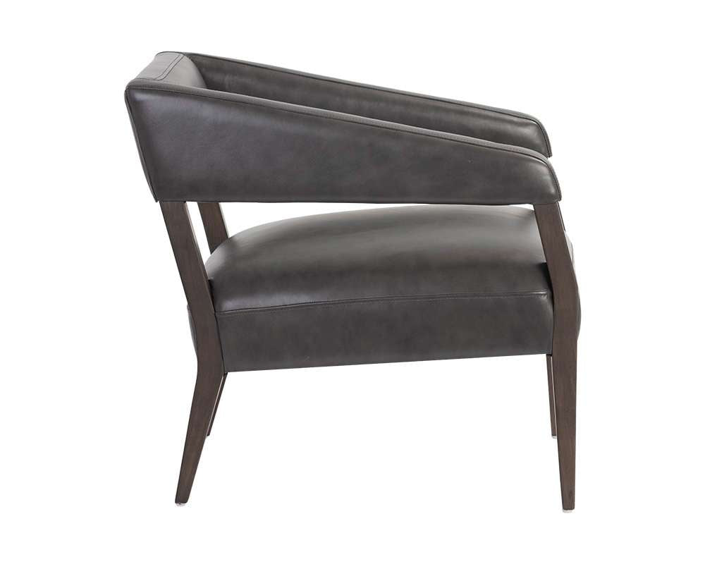 Sunpan - Westport Carlyle Lounge Chair - Brentwood Charcoal Leather - 110530 veiw 3