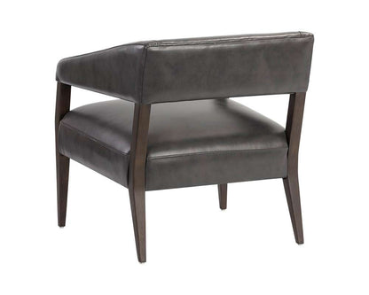 Sunpan - Westport Carlyle Lounge Chair - Brentwood Charcoal Leather - 110530 veiw 4