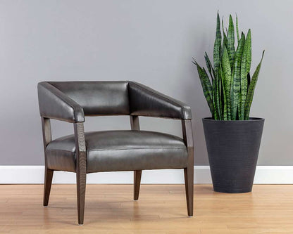 Sunpan - Westport Carlyle Lounge Chair - Brentwood Charcoal Leather - 110530 veiw 5