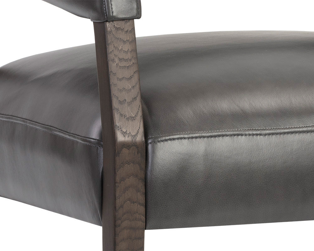 Sunpan - Westport Carlyle Lounge Chair - Brentwood Charcoal Leather - 110530 view 6