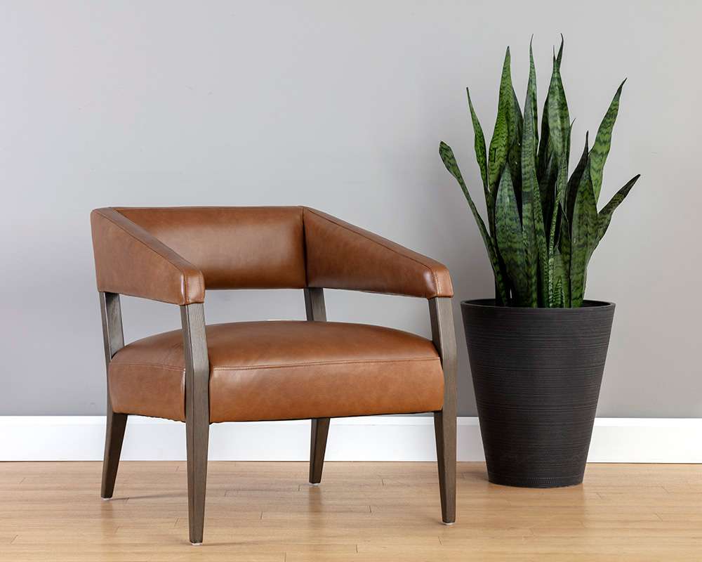Sunpan - Westport Carlyle Lounge Chair - Shalimar Tobacco Leather - 110532 veiw 5